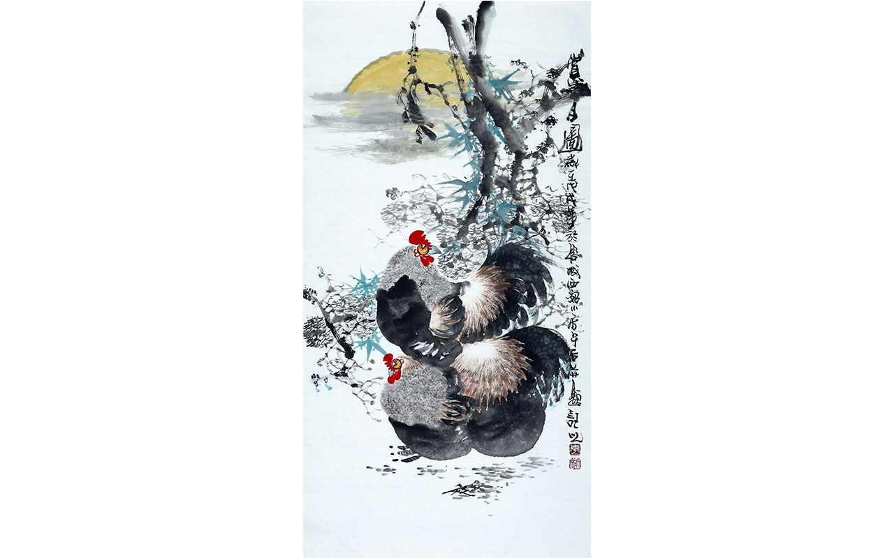 未上架-赏月图=李文彬作品