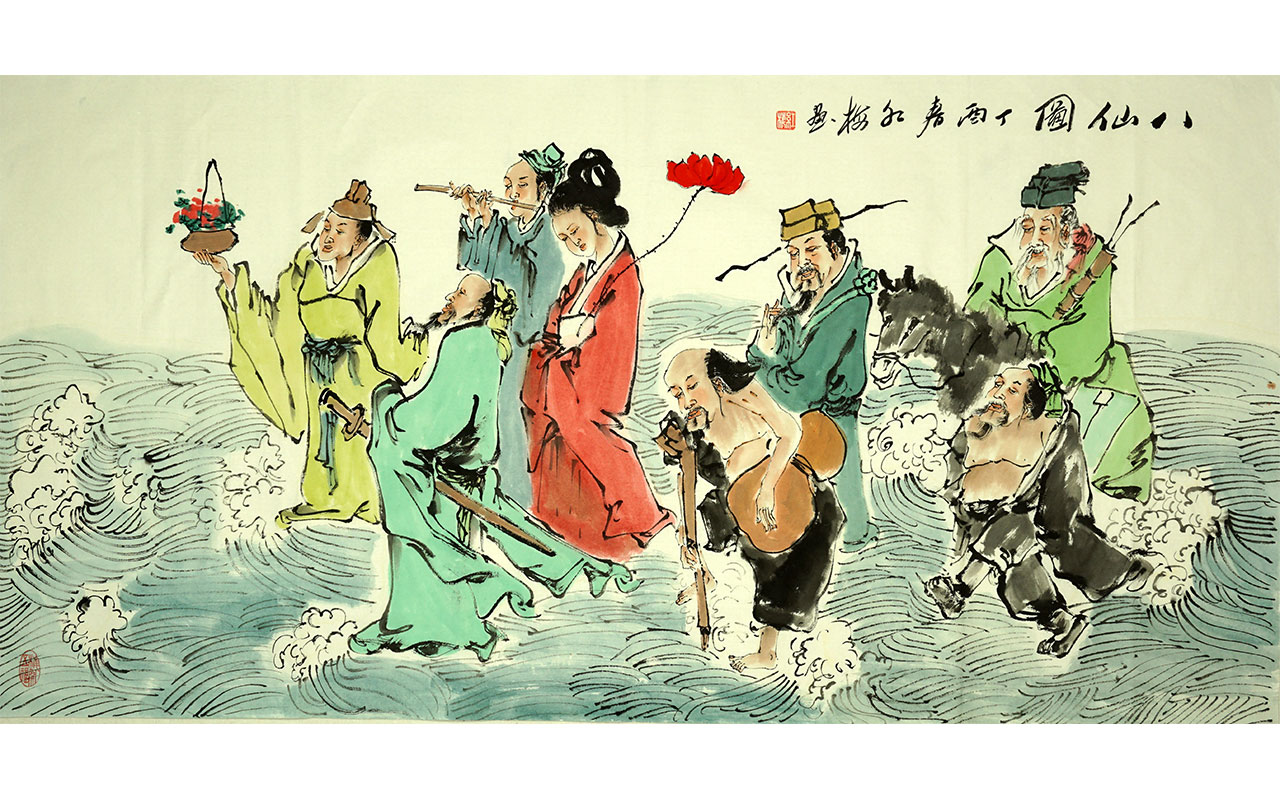未上架-八仙图-陈红梅作品